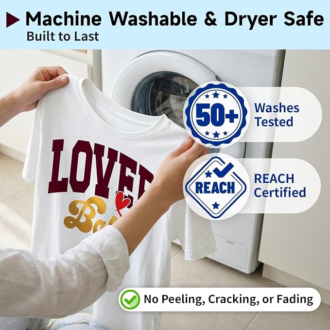 TECKWRAP Heat Transfer Vinyl for T-Shirts, 50+ Washes, REACH Certified & Dryer - Image 4