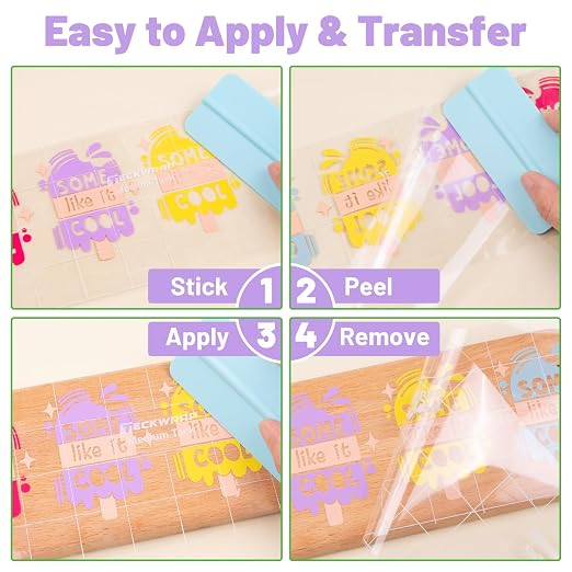 TECKWRAP Clear Transfer Tape for Vinyl -12INCH x 10 FT, Printable HTV, DIY - Image 8