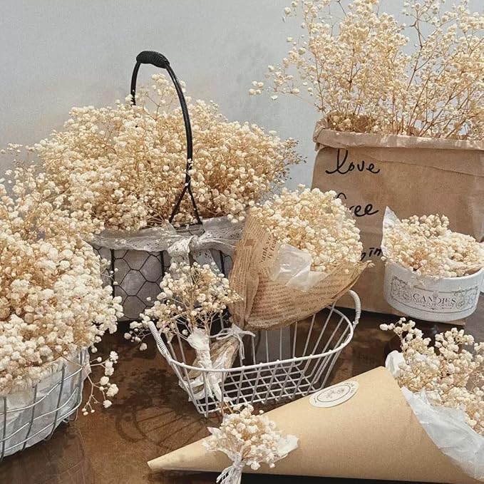 6500+ Mini Dried Baby's Breath Flowers, Wedding Wreath, Card Making, Home Decor - Image 9