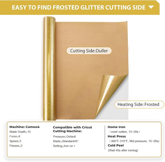 HTVRONT Glitter HTV, Easy-Weed for Craft Design - Image 7