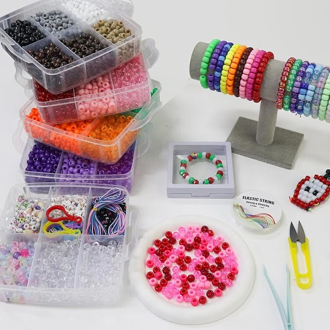 LIS HEGENSA 6300 Pcs DIY Childrens Crafts Beads Friendship Bracelet Kit - Image 4