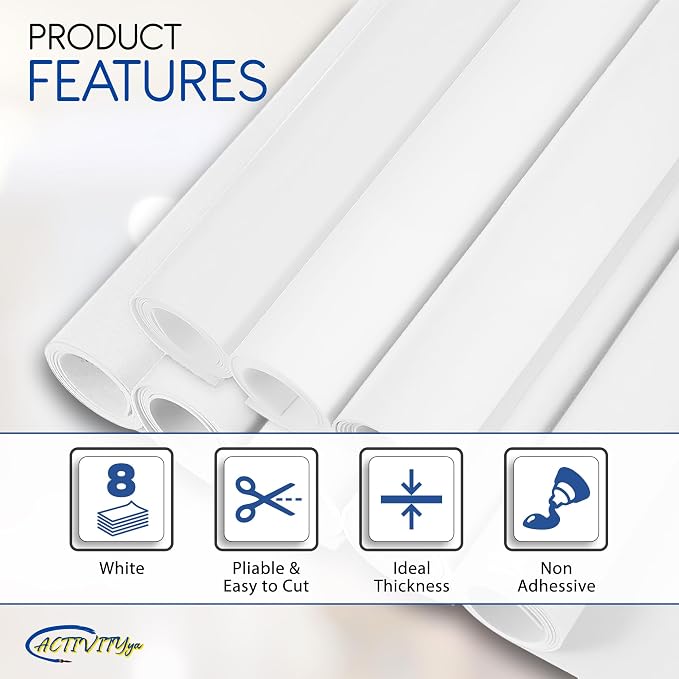 White EVA Foam Sheets, 6 x 9 Inch, 2mm Thick – Foam Paper - Image 4
