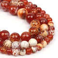 60pcs Round Loose Polish Fire Agate Beads by Yochus