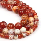 60pcs Round Loose Polish Fire Agate Beads by Yochus