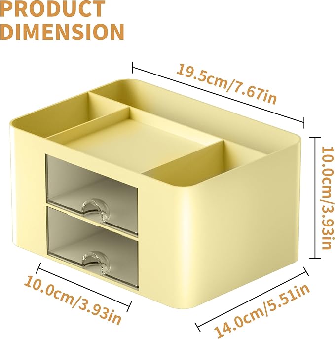 Marbrasse Pen Organizer with 2 Drawer, Desk Organizers and Accessories with 5 - Image 7