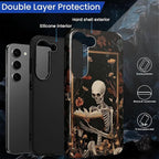 Case for Samsung Galaxy S23 Case, Skeleton Reader Goth Floral Design Hybrid - Image 6