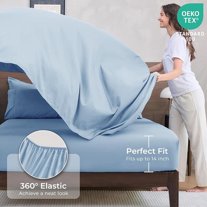 HEVUMYI Light Blue King Comforter Set - Image 5