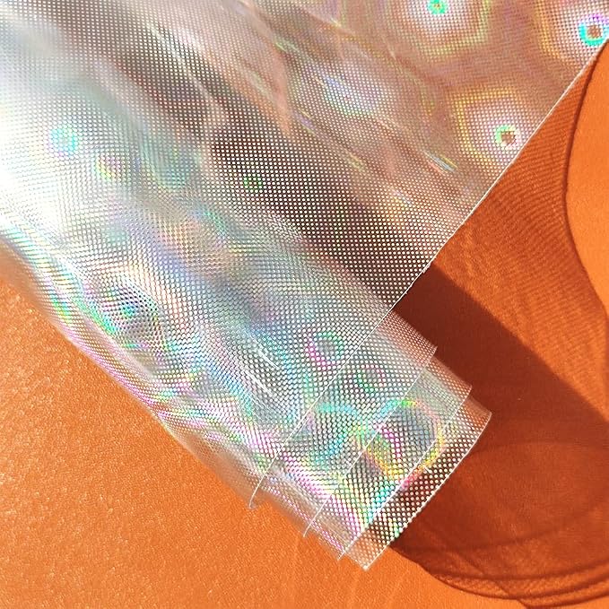 HYANG Transparent Big Pentagon PVC Super Clear Holographic Vinyl Faux Leather - Image 3