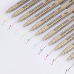 12 Colors Fineliner Pen Set, 05 Tip Fine Point Drawing Pens | Bleed Free Needle - Image 2