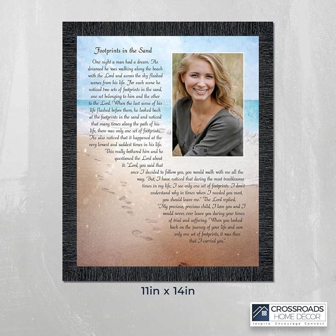 Footprints in the Sand Inspirational Wall Art, Beach Decor, Christian Gifts - Image 3