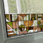 Faux Stained Glass Effect Window Privacy Film, Original Double-Sided Hand-Drawn by Flortlias