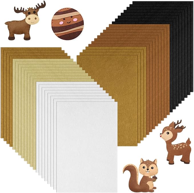 Ainiv 40pcs 8×12 inches Coloured Felt Fabric Sheets, Fabrics DIY Craftwork by Ainiv
