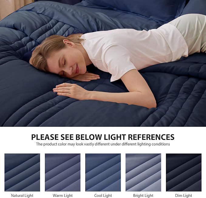 Twin Comforter Set Navy - Image 7