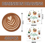 40Pcs Coffee Birthday Decorations Disposable Latte Bridal Shower Plates and - Image 2