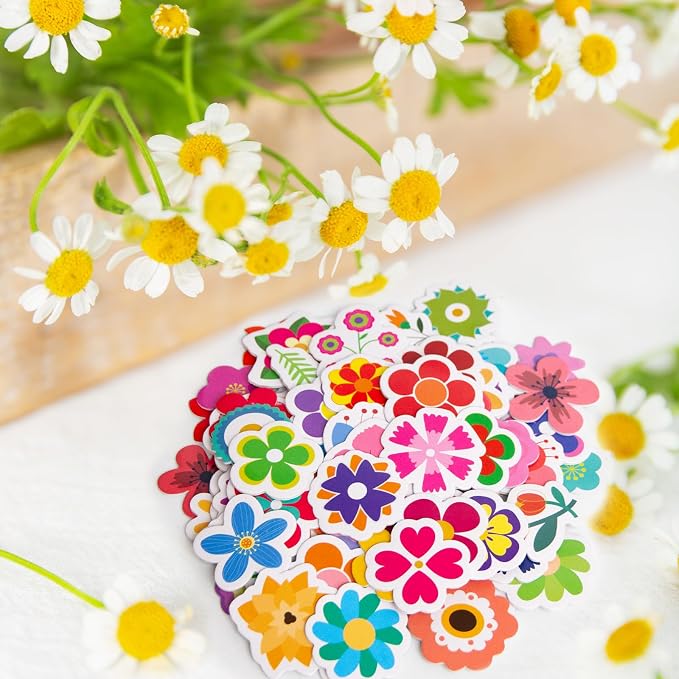 400Pcs Flower Foam Stickers Assorted Spring Summer Colorful Flower Shaped - Image 6