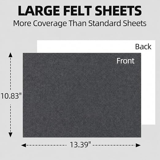 6PCS Large Self Adhesive Felt Sheet, 13.4"x10.8", 2mm Thick Stiff Felt Fabric - Image 2
