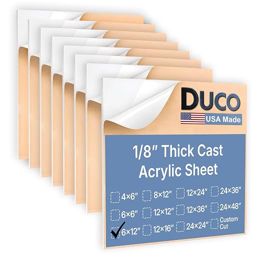Duco White Cast Acrylic Sheets 1/8" Thick 6" x 12" by DucoPlasticsSupply