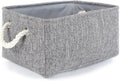 TheWarmHome Storage Bins Basket - Storage Baskets for Organizing Shelves,Home Closet Organizer for Book Shelf Organization,Fabric Storage Cubes,Medium Decorative Grey Basket Gift