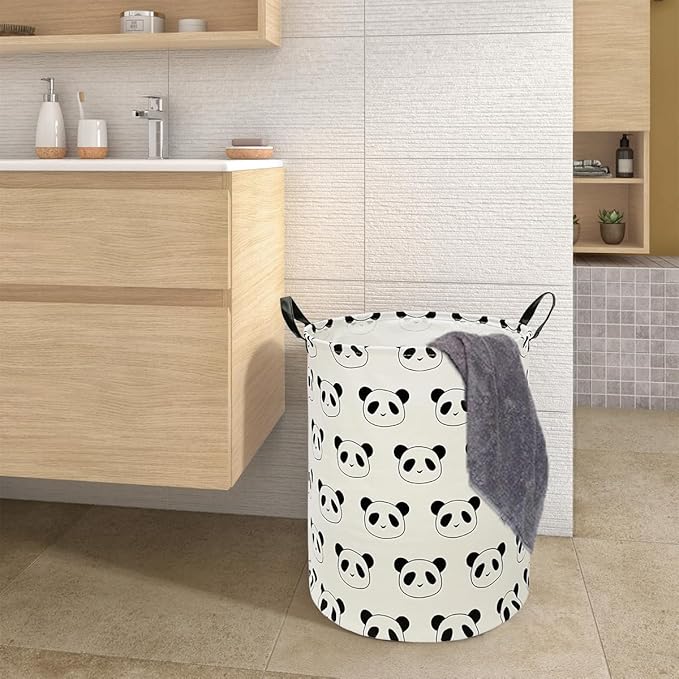 Round Laundry Hamper Storage Basket Laundry Organizer Hamper Storage Bins Clothes and Toys Box Nursery Hamper Gift Basket For Kids with Handles