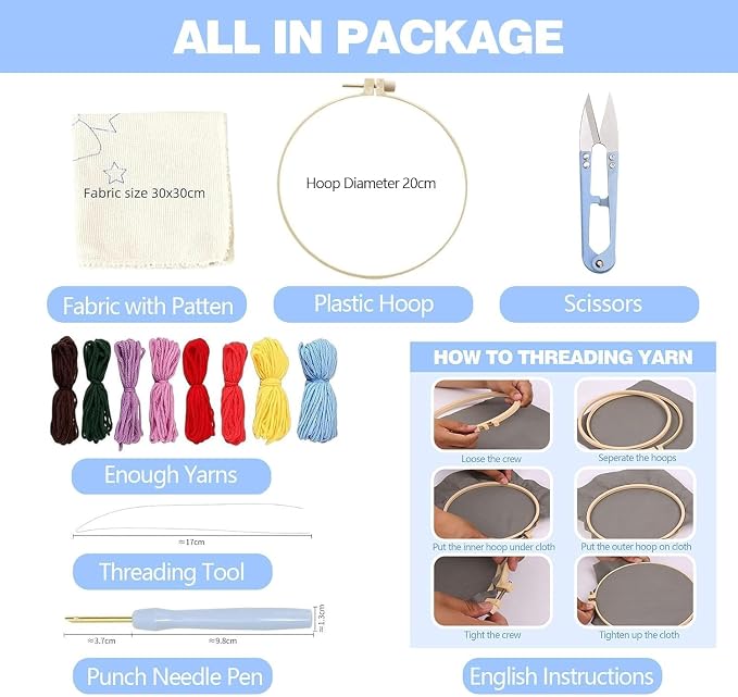 RUIQLXHANG Punch Needle Kits for Beginners, Cute Cartoon Highland Cow - Image 4