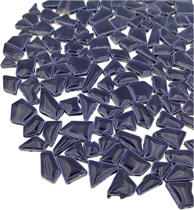 200g Ceramic Mosaic Tiles for Crafts, Irregular Stained Ceramic 0.2"x0.8" - Image 2