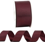 HUIHUANG Burgundy Satin Wired Ribbon 1-1/2 inch Wine Red Wire Edge Ribbon - Image 7