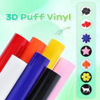 Aoder Black Puff Vinyl Heat Transfer: 12" x6ft Puff HTV, Puffy Black Iron on - Image 6