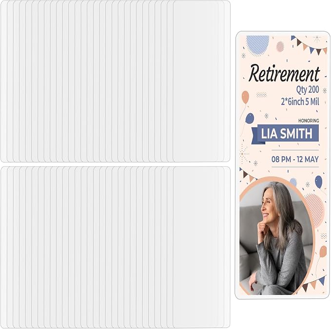 100 Pieces Bookmark Laminating Pouches 2x6 Hot Laminator Sleeves 5 Mil Photo by DLUGOPIS