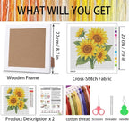 Sunflower Cross Stitch Kits for Beginners, Flowers Stamped Cross Stitch for - Image 3
