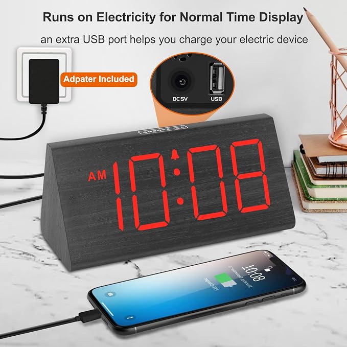 DreamSky Wooden Digital Alarm Clocks - Image 5