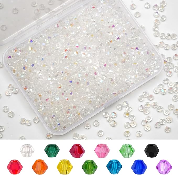 1000PCS Bicone Crystal Beads 4mm Glass Faceted Spacer Beads Bulk - Image 7