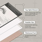 Jexine 10 Pcs 5.5'' x 8.5'' Top Spiral Bound Sketch Book 30 Sheet Each - Image 3