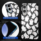 Case for Samsung Galaxy S25 Edge Case, Halloween Ghosts Bats Design Hybrid Dual - Image 2