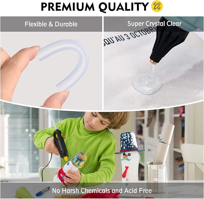 200-Pack Full Size Hot Glue Sticks, Magicfly 4 Inch Long X 0.43 Inch Diameter - Image 3