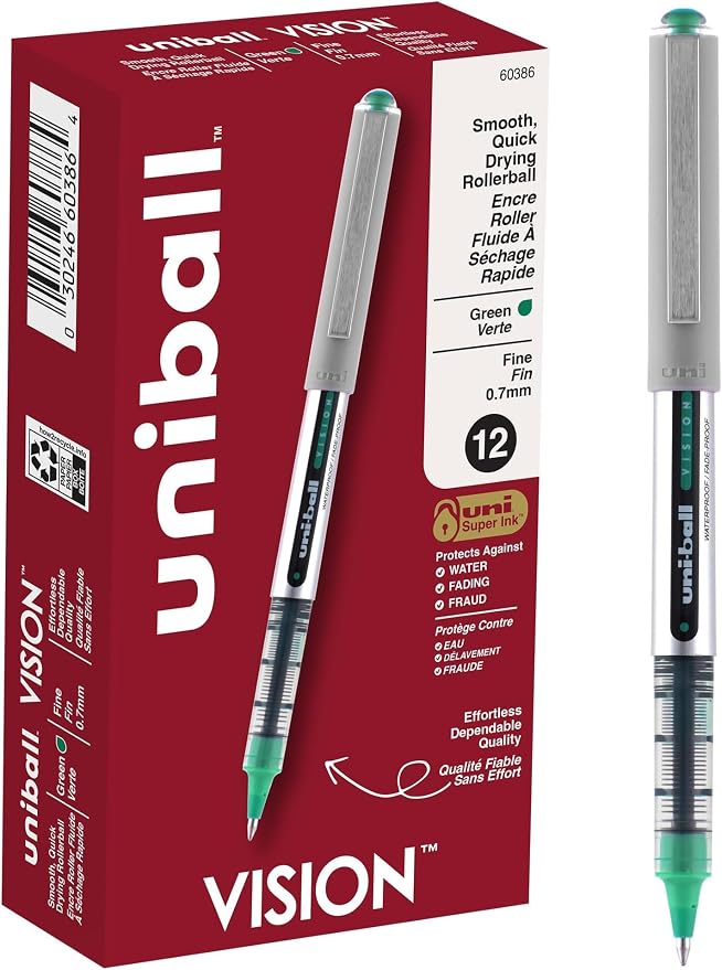 uniball Vision Rollerball Pens, Smooth Writing Pen, School & Office Supplies by uni-ball