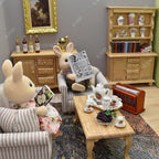 iLAND Miniature Wooden Dollhouse Furniture Set: Sofa, Coffee Table - Image 4