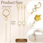 20pcs Gold Keychain Making Kit, Key Ring Swivel Snap Hook Chains, Alloy - Image 2