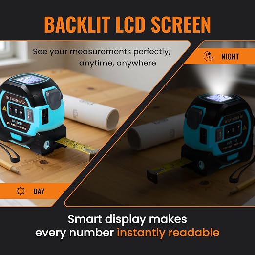 The Almighty Ruler Laser Tape Measure | Laser Distance Measurer, Heavy-Duty Tool - Image 5
