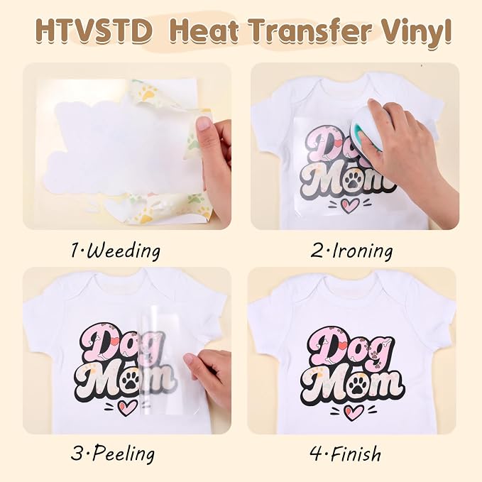 HTVSTD Dog Paw HTV Heat Transfer Vinyl 10Sheets 12×10in Iron on Vinyl | Cartoon - Image 3