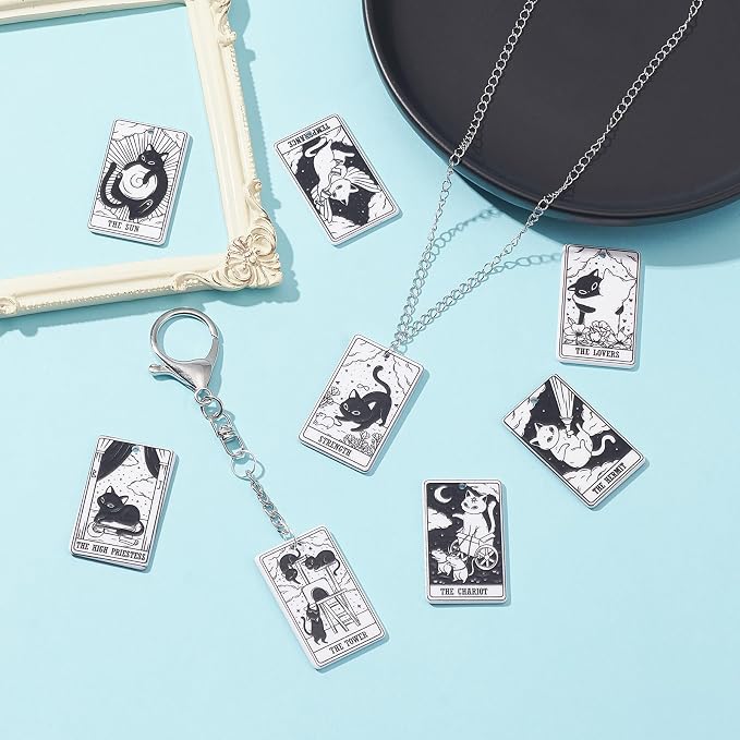 22 Pcs Tarot Card Acrylic Charms Vintage Magic Tarot Card Pendants Rectangle - Image 3