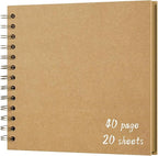 DIY Scrapbook Album 8x8 Inch, Hardcover Kraft Paper Scrap Book Photo Album by Sprsthai