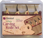 FLEXCUT Wood Carving Tools Set 4 Piece Carving Knife Set KN100, Whittling by Flexcut
