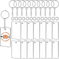 90 Pieces Clear Acrylic Keychain Blanks Rectangle | 2 Inch Plastic Clear by ArtCute