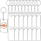 90 Pieces Clear Acrylic Keychain Blanks Rectangle | 2 Inch Plastic Clear by ArtCute