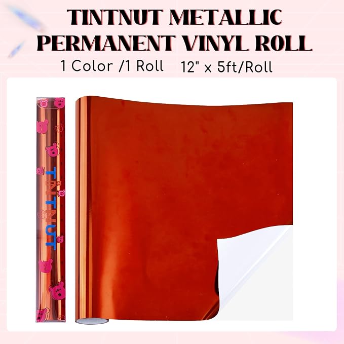 Tintnut Holographic Permanent Vinyl Roll 12in x 5ft Red Adhesive Vinyl | Solid - Image 2
