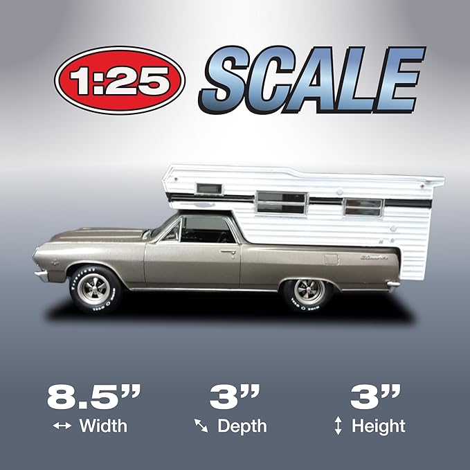 AMT 1965 Chevy El Camino w/Camper 1:25 Scale Model Kit - Image 4