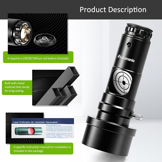 Astromania Laser Collimator for Newtonian Dobsonian Marca Telescopes, Telescope - Image 7