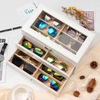 ProCase 3-layer Sunglasses Storage Organizer, 18 Slots Leather Sunglass Box - Image 4