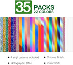 WRAPXPERT Holographic Permanent Vinyl Adhesive 35 Sheets Bundle-24 Vinyl Sheets - Image 2