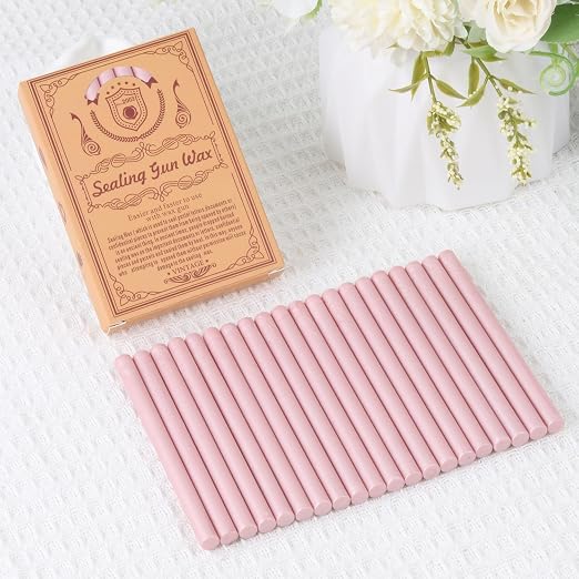 Pearl Pink Sealing Wax Sticks, WASOHLING 20Pcs Glue Gun Wax Seal Sticks - Image 2